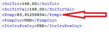 The data in the above red frame currently populates the XML field PRMP at this level